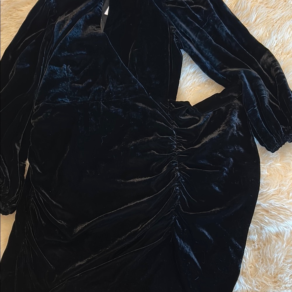 RHODE Black Velvet Ruched Dress #203
